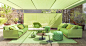 Harbour outdoor sofa - Paola Lenti - Outdoor : Armchair, three-seater sofa, modular elements, central element, chaise longue and pouf with fixed upholstery cover in fabric.