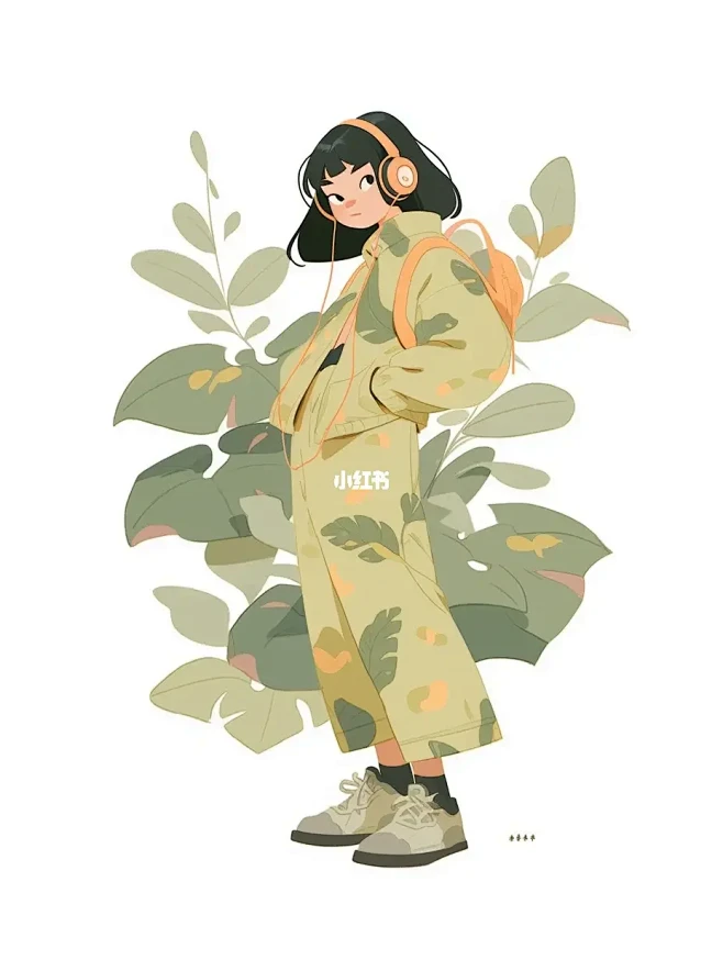 扁平风人物插画 简约插画-花瓣网