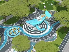 现代儿童游乐区 鲸鱼儿童区 海洋动物 海洋儿童区【ID:1116313720】