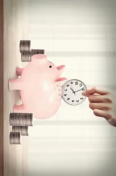 时间时钟空中岛屿天空唯美梦境海报