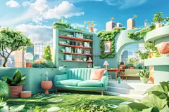 微立体家居电商户外场景渲染