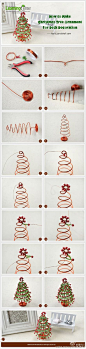 看大家那么喜欢做圣诞树，再发一张手工DIY圣诞树教程图  #旧物利用# #废物利用# #纸艺# #编织# #布艺#