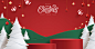 merry-christmas-banner-with-product-display-cylindrical-shape-and-festive-decoration-vector