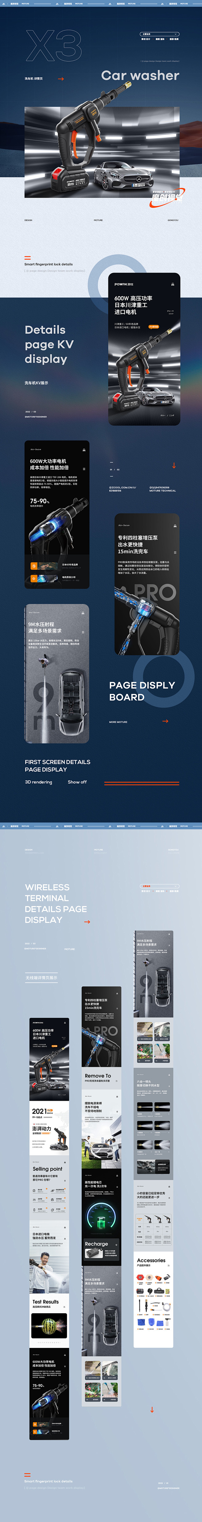 X3 洗车枪 详情页全案 策划+建模+渲...