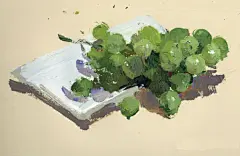水粉静物中蔬菜和水果的的画法技巧-绘画教程-爱画网