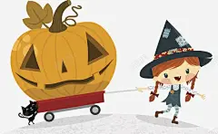 万圣节巫女南瓜头 鬼节 魔法 元素 免抠png 设计图片 免费下载 页面网页 平面电商 创意素材