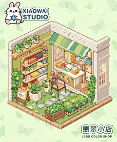 小歪耳-造景贴纸【翡翠小店】 - 小红书