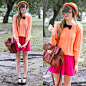 Tea And Tulips Bright And Pink Skirt, Tea And Tulips Orange Tastic Sweater, Wanted Black Wedges