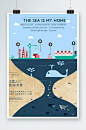 创意海洋日保护环境海报设计