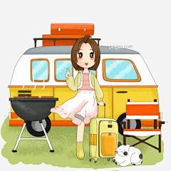 旅游人物烧烤插画图片大小2000x2000px 图片尺寸1.96 MB 来自PNG搜索网 pngss.com 免费免扣png素材下载！白色的猫咪#黄色的凳子#卡通手绘#烧烤插画#