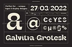 潮流酸性逆反差未来派海报杂志标题设计PSAI英文字体安装包 Galvitra – Display Font Family
