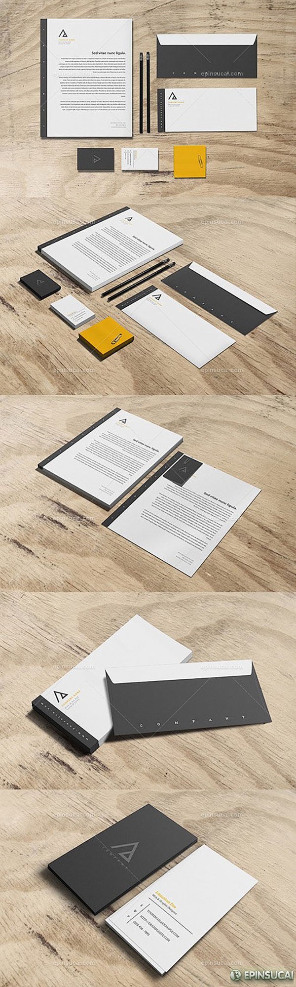 【新提醒】企业信纸,信封,名片设计PSD...