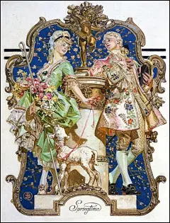 插画｜J.C. Leyendecker（1874~1951），之前一直有关零碎收集这位大大的画，今天才系统地整理了一下。
真的是太好看了，既有黄金时代的插画遗风，又有一丝洛可可式的贵气与中世纪配色的华丽，而表现手法却非常现代~
维基百科传送页面：O网页链接 ​​​​