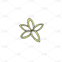 矢量手绘涂鸦素描彩色椰子花