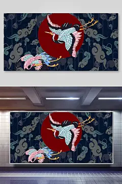精美国潮风背景