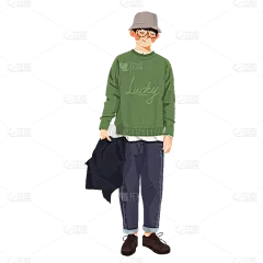 手绘-时尚穿搭人物贴纸3