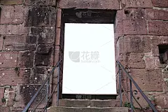 空白清晰框架模板仿古砖门窗海报公告，背景，外部古设计