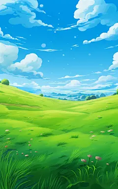 草地壁纸蓝天白云