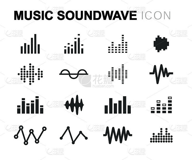 向量线音乐声波图标设置