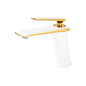 Basin Faucets White and Gold Brass Faucet Bathroom Sink Faucet Single Handle Deck Mounted Toilet Hot And Cold Mixer Water Tap