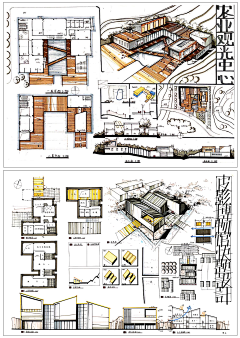 尚蘇坊设计工作室采集到建筑设计/建筑块体/建筑师手绘