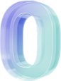 Number 0 Glass 3D Render