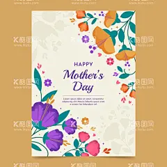 母亲节花卉海报  - 源文件下载【酷图网】母亲节,花卉,海报,矢量模板,母亲节快乐,母亲节海报