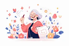 教师节扁平风插画