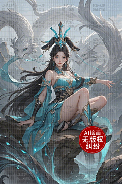AI版权图库采集到【原创】古风女 仙侠