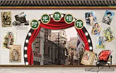 怀旧老上海照相馆背景墙