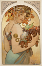 阿尔丰斯·慕夏(Alphonse Mucha)高清作品《果实》