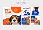 Premium PSD | Flat design pets care instagram posts
