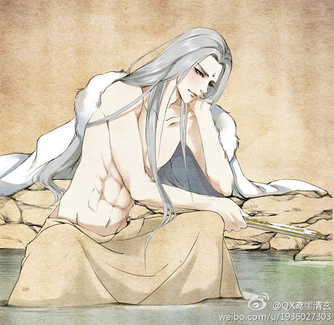 古风手绘美男金光布袋戏同人鸢墨清玄绘