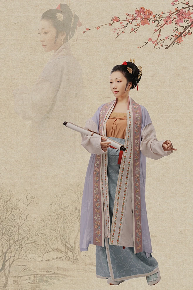 大宋人物谱【朱淑真】花朝记原创汉服宋制对襟长衫两片裙春秋女装-淘宝网-花瓣网