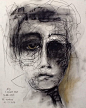 Another re-work from Gillian Lee Smith's class. #drawntoexpression#drawing #faces #charcoal #lines
