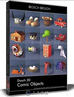 [精品合辑] 100组卡通漫画生活用品3D模型合辑 DOSCH COMIC VOL 1-天天素材网