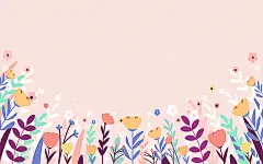 唯美小清新春天女王节扁平风格花草插画背景扁平春天插画