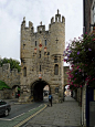 Micklegate Bar, York, England  This fantastical gatehouse is the Micklegate Bar, the main entrance into the city of York. York (North Yorkshire, England) has more miles of intact city walls than anywhere else in England    Micklegate Bar was also used to 