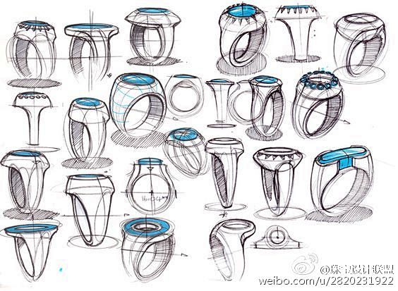 【立体图】珠宝手绘立体图技法.#戒指##...