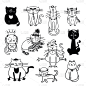 猫,绘画插图,矢量,可爱的,草图,素描餐厅,家庭生活,性格,计算机制图