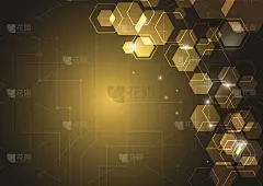 金六角形抽象背景