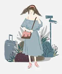手绘旅游女孩人物插画图片大小2200x2600px 图片尺寸2.35 MB 来自PNG搜索网 pngss.com 免费免扣png素材下载！插画#出游#度假#风景名胜#旅行#旅行箱#旅游#旅游景点#旅游路标#女孩#人物#手绘#装饰图案#