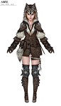 Flare wolf armor, Wu Kim : Asker Online female costume.