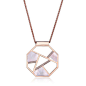 ELLE JEWELRY Charisma 2.0 White Mother of Pearl Rose Gold Necklace: 