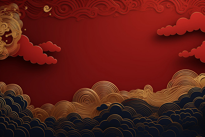 中国风红色云纹背景素材图片