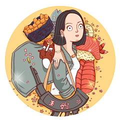 被灯光照着的小人物采集到原创插画习作