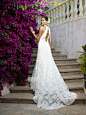 Summer Sheath/ Column Halter Court Train Halter Wedding Dress