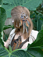 head chain dreamcatcher feather head chain headdress Earthtone halo head piece in tribal Native American boho gypsy hippie  hipster style
