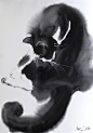 画家  Agnes Bodor 画笔下的猫咪  |  www.saatchiart.com/bodorka ​​​​
