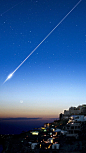 Shooting Star Over Cliff City iPhone 5s wallpaper【流星划过岩城】